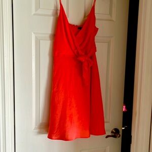 Express women’s dress with spaghetti straps, size medium color, coral